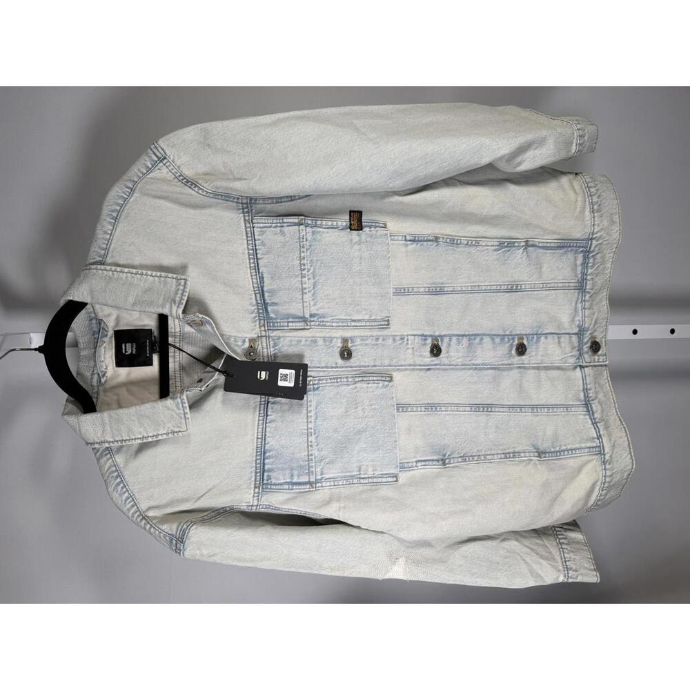 NWT G-Star RAW Oversized Denim Jacket Women’s Vintage Akoya Blue Size Large - Picture 5 of 9